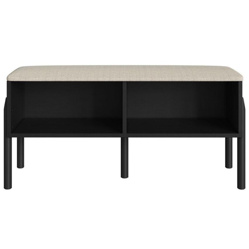 Sapateira Banco Oslo Sem Porta Sem Gavetas 93cm MDF MDP Preto Artesano Móveis - imagem 2