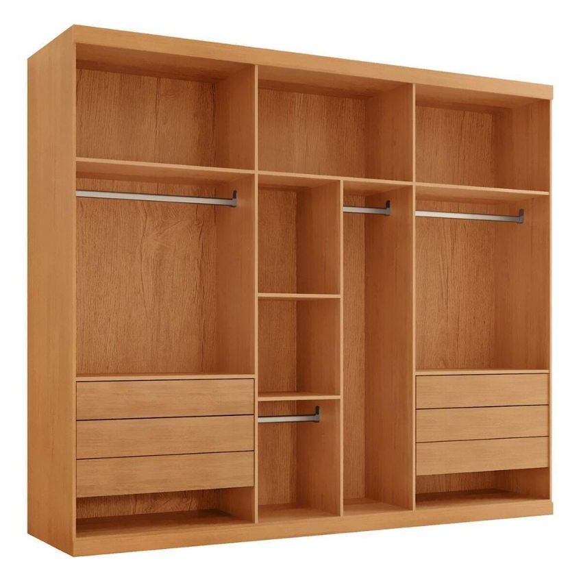 Guarda Roupa Casal Cr35508 6 Portas De Bater 6 Gavetas Mdf Laqueado Madeirado Off White Multimóveis - imagem 3