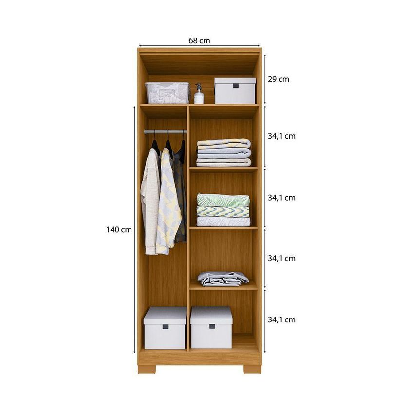 Armário Organizador Multiuso 705 2 Portas De Bater Sem Gavetas MDP Off White Loja Doce Lar - imagem 3