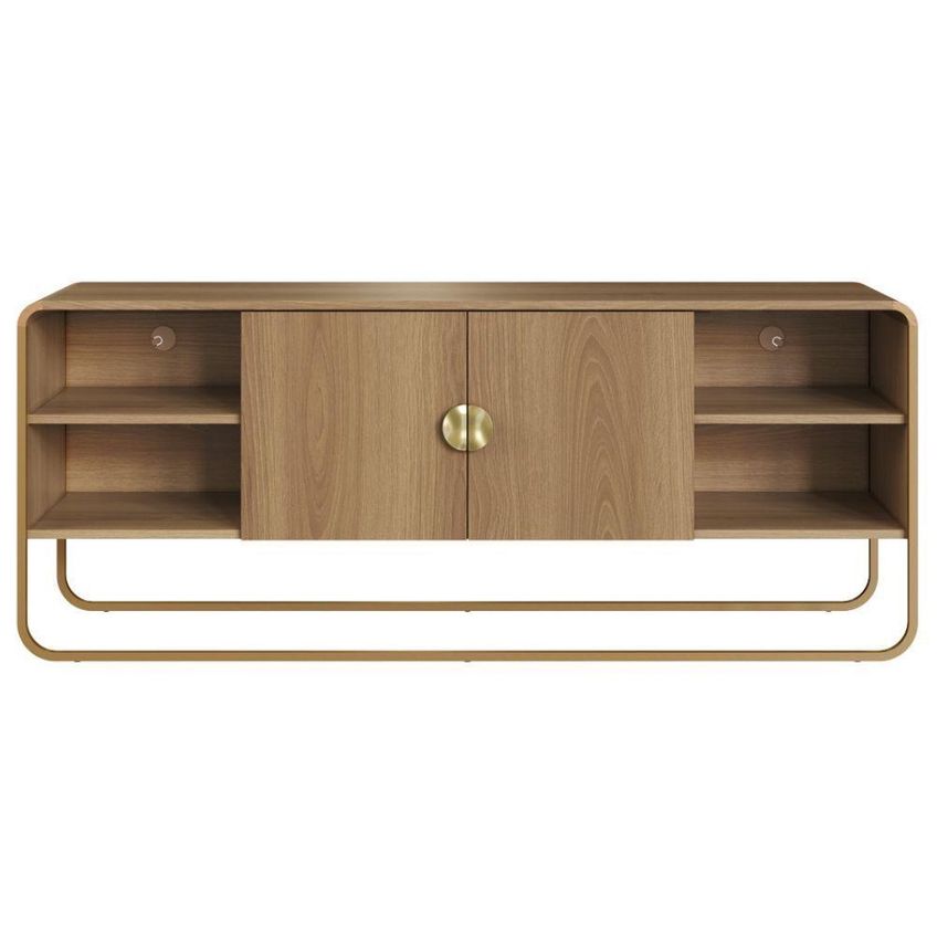 Rack Luna 150cm MDP Portas Amortecidas Cinza Artesano Móveis - imagem 4