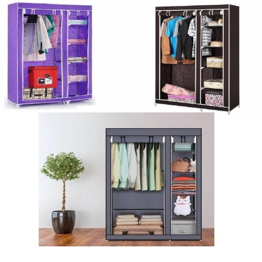 Guarda Roupa Duplo Portatil 4 Prateleiras Sapateira Com Design Funcional Para Organização Diária - imagem 4