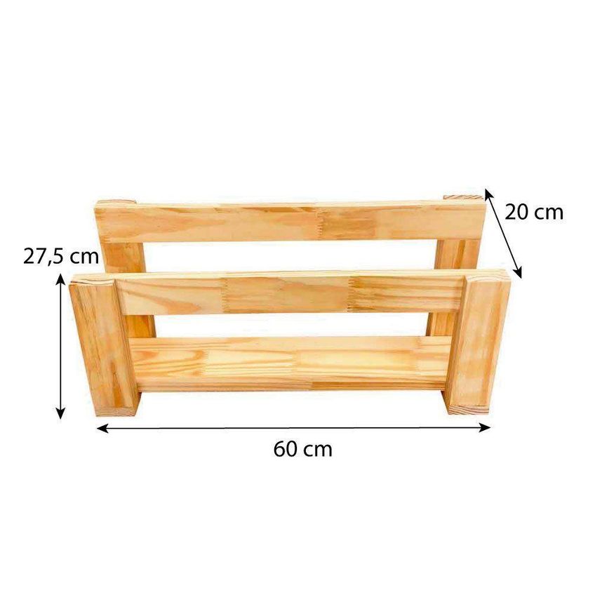 Sapateira Linea Stair 3 Prateleiras 60cm Madeira Pinus Artfactory Design - imagem 5