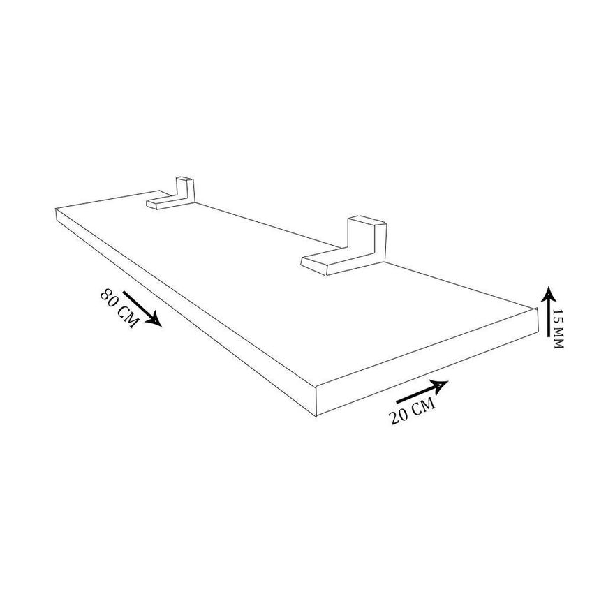 Prateleira Simples F031 80x20cm MDF 100% Reflorestamento Para Organização Preto - imagem 4