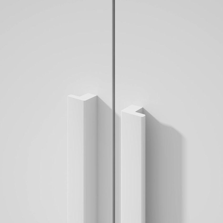 Guarda Roupa Casal Alonzo 6 Portas De Bater 4 Gavetas Mdf Com Corrediças Telescópicas Branco Móveis - imagem 5