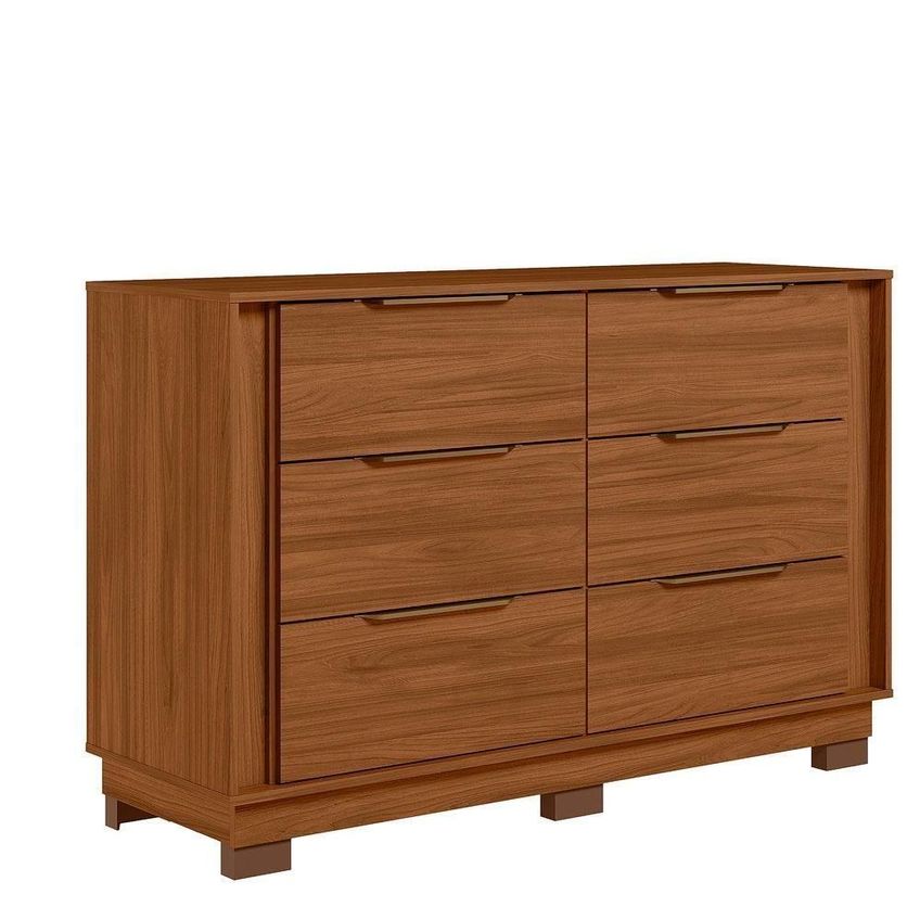 Cômoda Giardino 6 Gavetas MDP Puxador ABS Nogueira Touch Demóbile - imagem 3