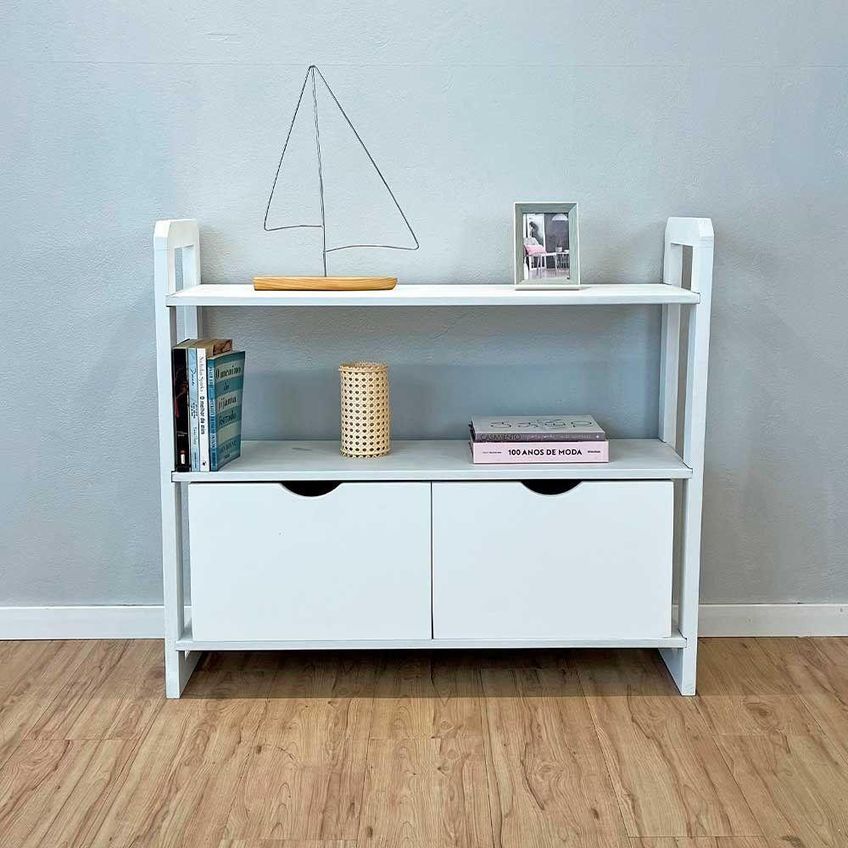 Aparador Linea Ample Moderno 2 Gavetas 3 Prateleiras 100cm Branco Artfactory Design - imagem 3