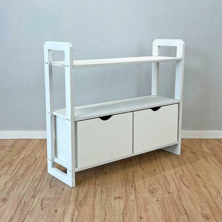 Aparador Linea Ample Moderno 2 Gavetas 3 Prateleiras 100cm Branco Artfactory Design - imagem 5