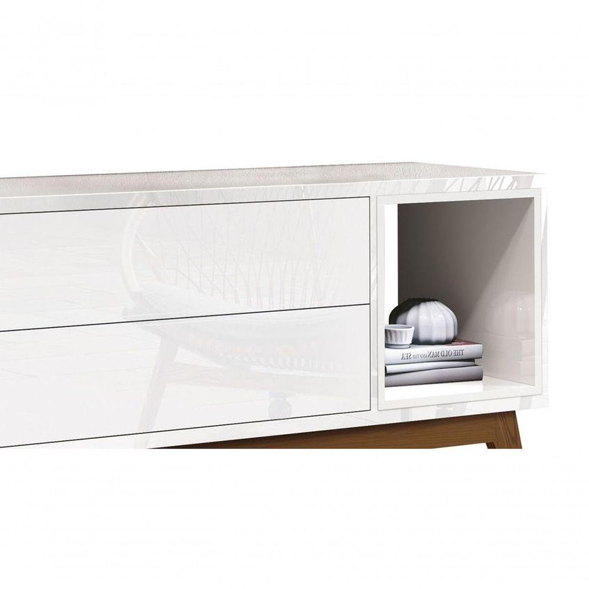 Rack Horizon 2.2 Para TV 65" 218cm MDF-MDP On Touch Branco Móveis Aqui - imagem 3