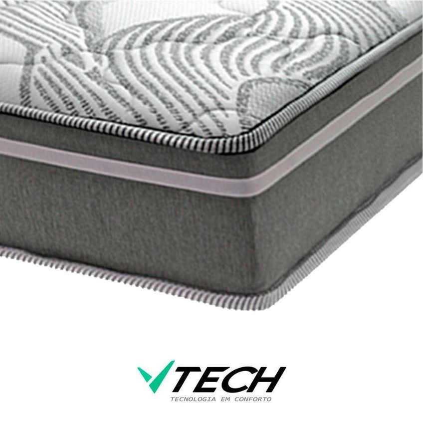 Colchão King Mola D28 Ibiza Molas Ensacadas Branco 193x203x22 Vtech - imagem 3
