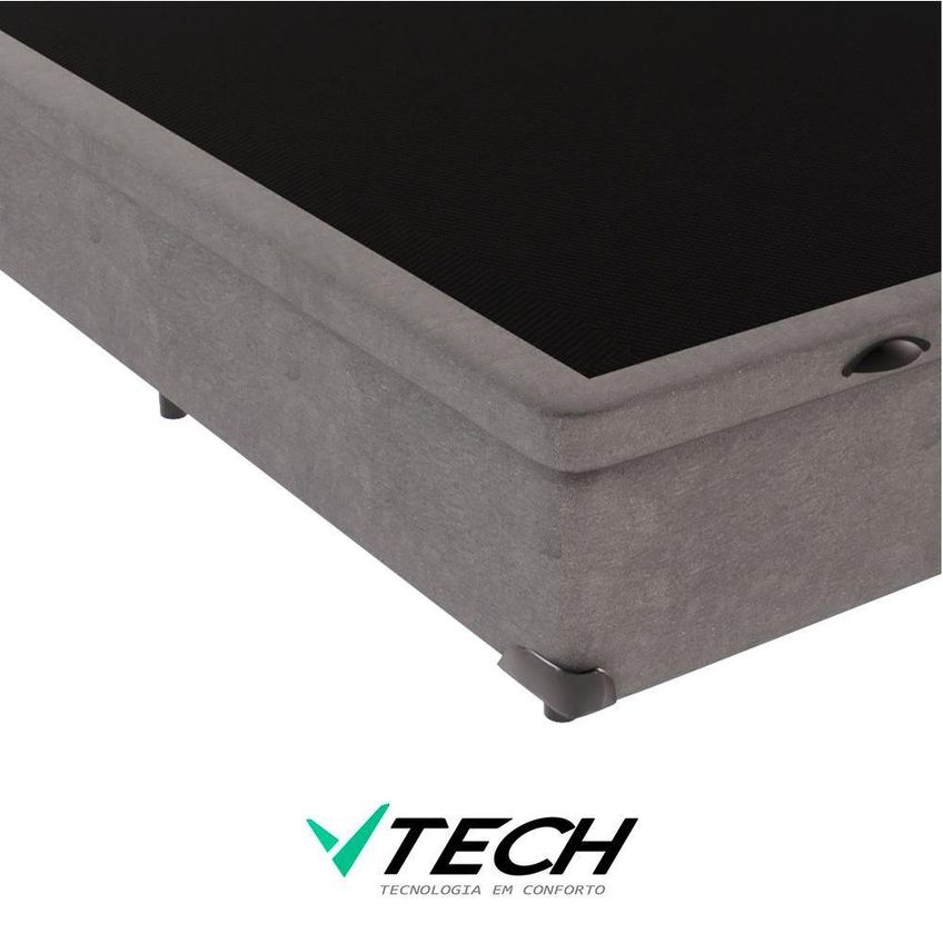 Cama Box Com Baú Solteirão Bravus Estrutura Madeira Cinza Vtech - imagem 4