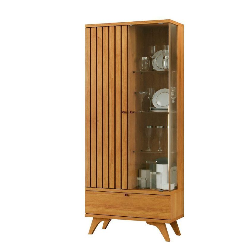 Cristaleira Versátilis Moderno 2 Portas 1 Gaveta MDF-MDP 76cm Off White - imagem 5