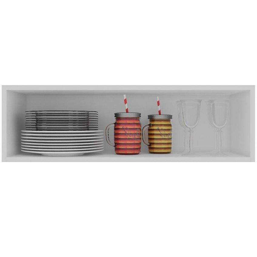 Armário Aéreo De Geladeira Helo 1 Porta MDP 80cm Branco Suspenso Para Cozinha Hêlo Móveis - imagem 5