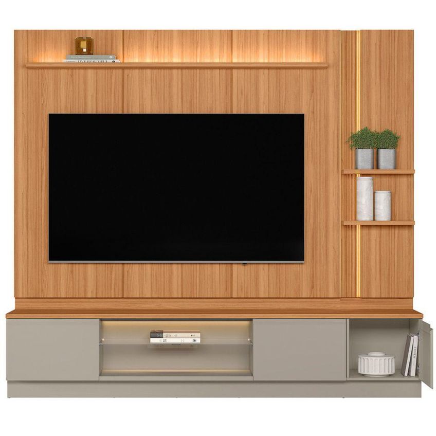 Rack Painel Para TV 75" 180cm MDF-MDP com LED Café Linea Brasil - imagem 5