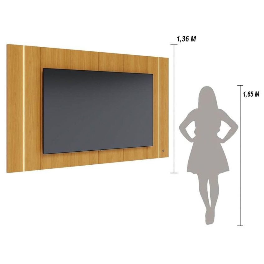Painel Para TV Até 75" Maggiore 240cm MDF-MDP Com LED Off White Colibri Móveis - imagem 4