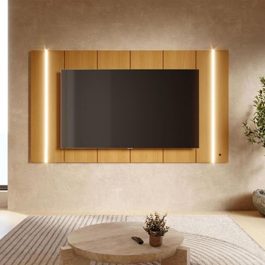 Painel Para TV Até 75" Maggiore 240cm MDF-MDP Com LED Off White Colibri Móveis - imagem 5