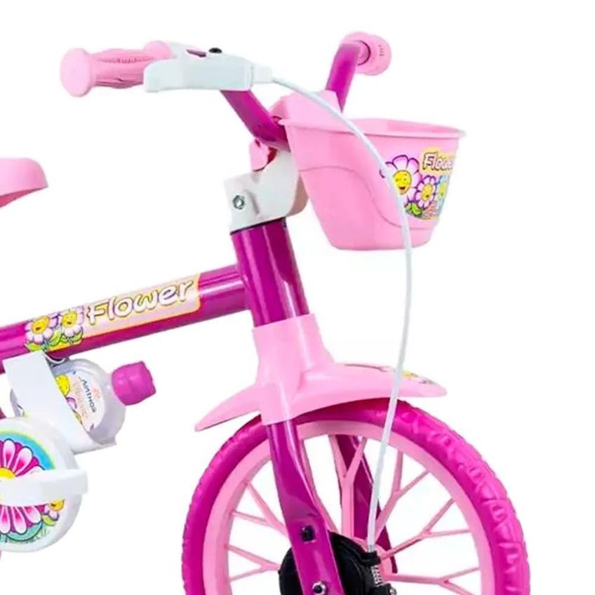 Bicicleta Infantil 108001000001 Aro 12 Freio Simples Estrutura Reforçada Rosa Nathor - imagem 2