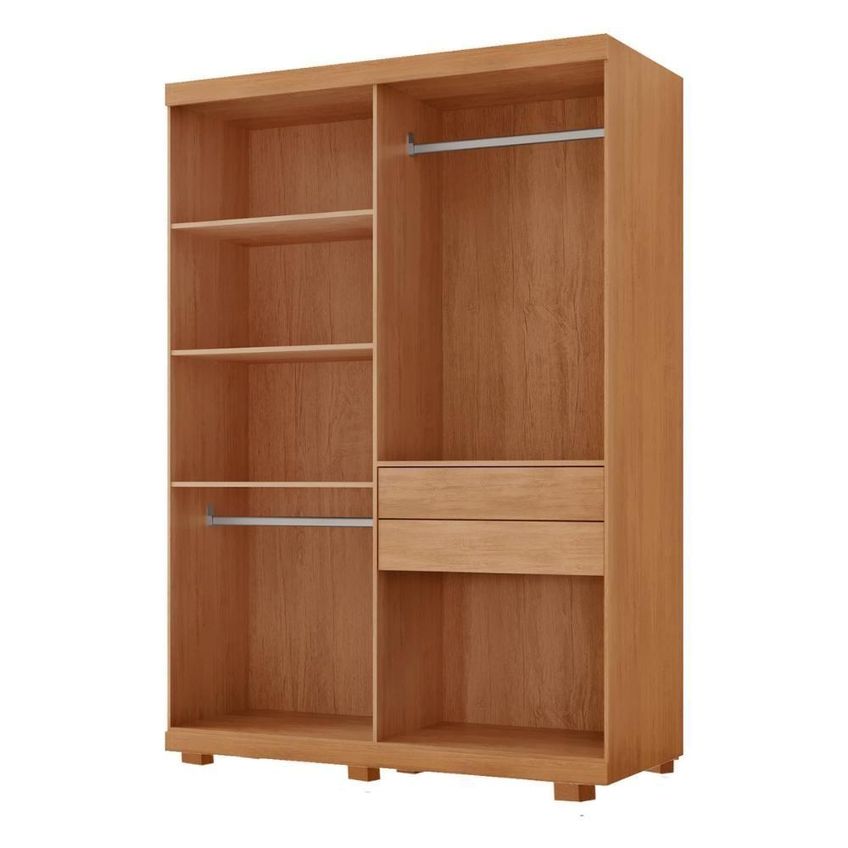 Guarda Roupa Solteiro CR35519 4 Portas de Bater 2 Gavetas MDF com Pés Madeirado Off White - imagem 4