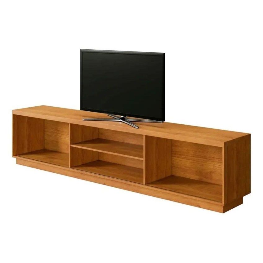 Rack Logan Para TV Até 75" 180cm MDF Com Portas Deslizantes Amadeirado Mavaular Móveis - imagem 4