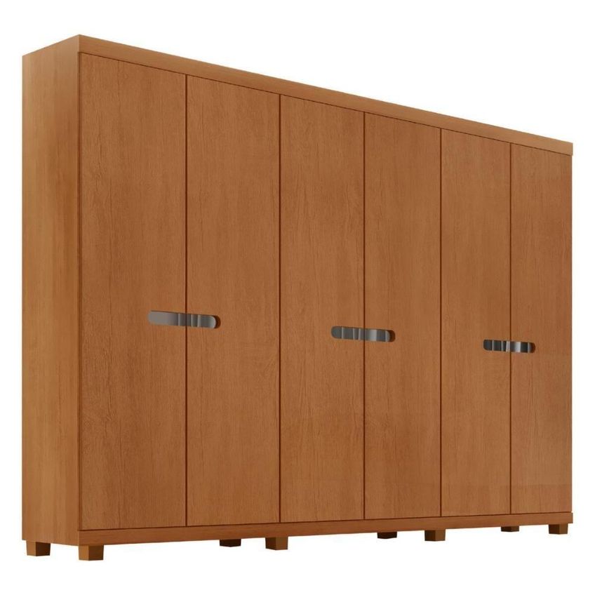 Guarda Roupa Casal Cr35545 6 Portas De Bater 6 Gavetas Mdf Laqueado Madeirado Multimóveis - imagem 3