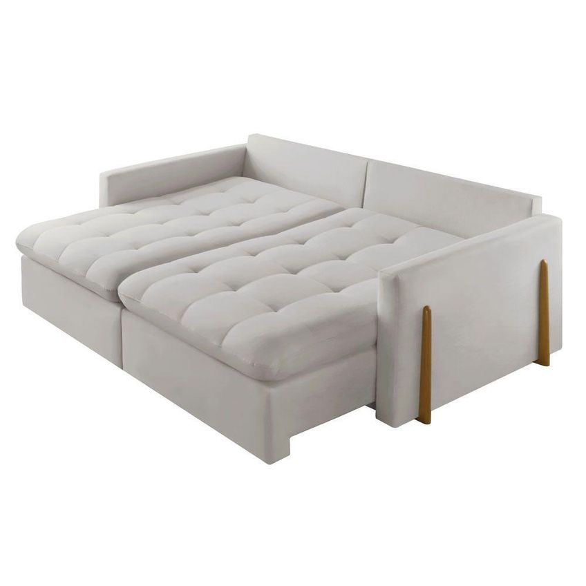 Sofá Cama A304 3 Lugares Retrátil 200cm Cinza Claro Linho Meu Sofá Online - imagem 5
