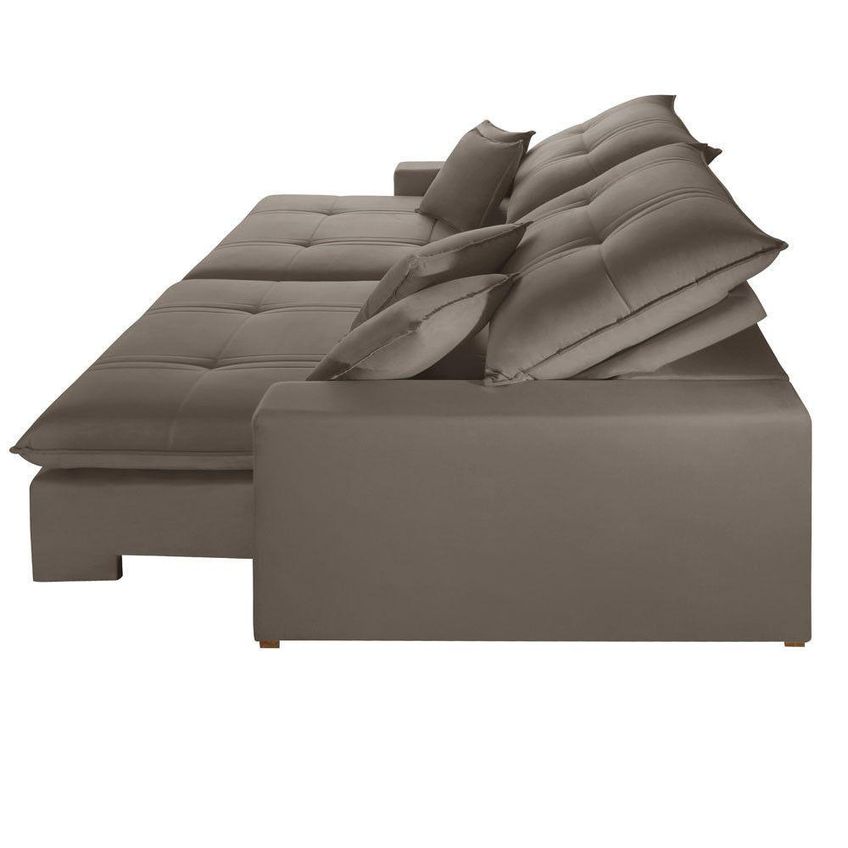 Sofá Com Chaise B002 3 Lugares Retrátil E Reclinável 230cm Creme Meu Sofá Online - imagem 3
