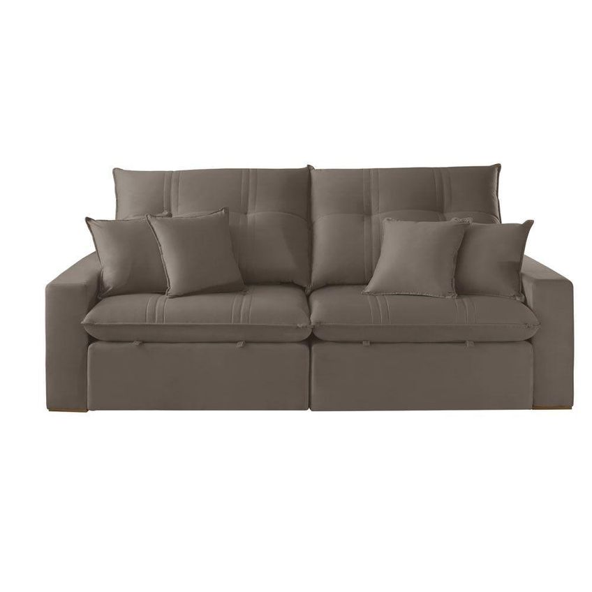 Sofá Com Chaise B002 3 Lugares Retrátil E Reclinável 230cm Creme Meu Sofá Online - imagem 4