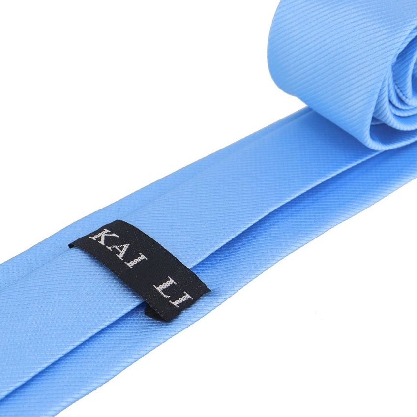 Kit 2 Gravatas Social Masculina Slim Lisa Eventos Casamento Padrinho Trabalho Congresso Várias Cores Tons De Azul - imagem 4