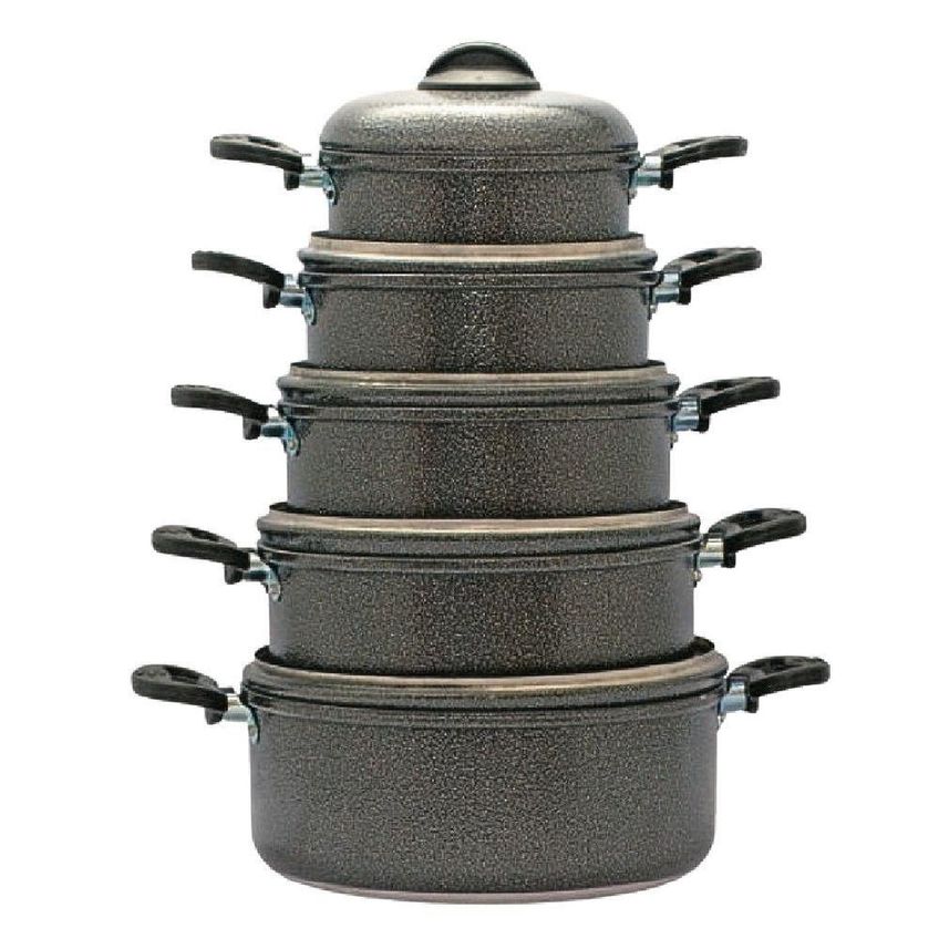 Conjunto De Panelas 5 Peças Alumínio Antiaderente Craquelado 14 Ao 22 Com Tampa Turquesa Extang 22cm - imagem 3