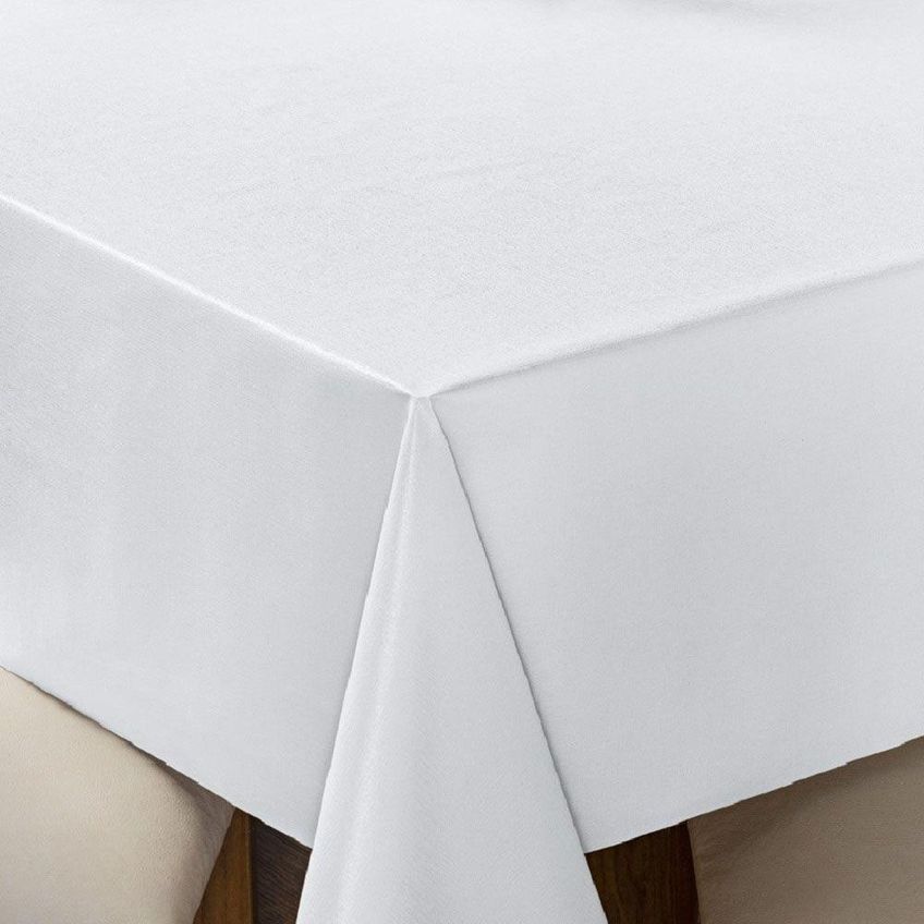 Toalha De Mesa Lisa Térmica Impermeável Pvc E Polietileno 2,50m X 1,40m 01 Peça Branco Clara Luz - imagem 3