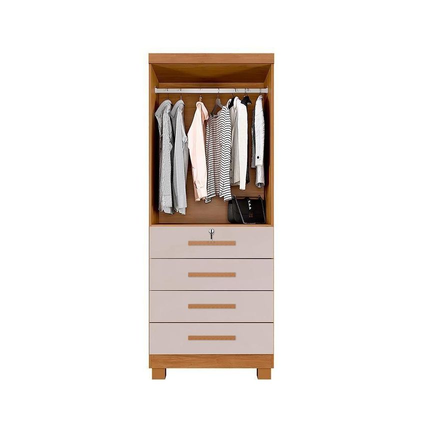 Armário Multiuso New Aurora 2 Portas 6 Prateleiras MDP 78cm Cinza - imagem 3