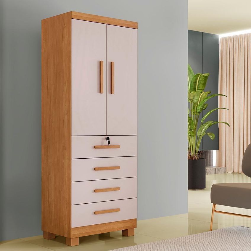 Armário Multiuso New Aurora 2 Portas 6 Prateleiras MDP 78cm Cinza - imagem 4