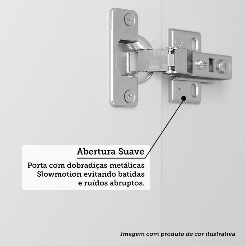 Armário Aéreo Modulado Essenza 3 Portas De Bater Mdf-mdp Branco-bege Dunas Luciane Móveis - imagem 5