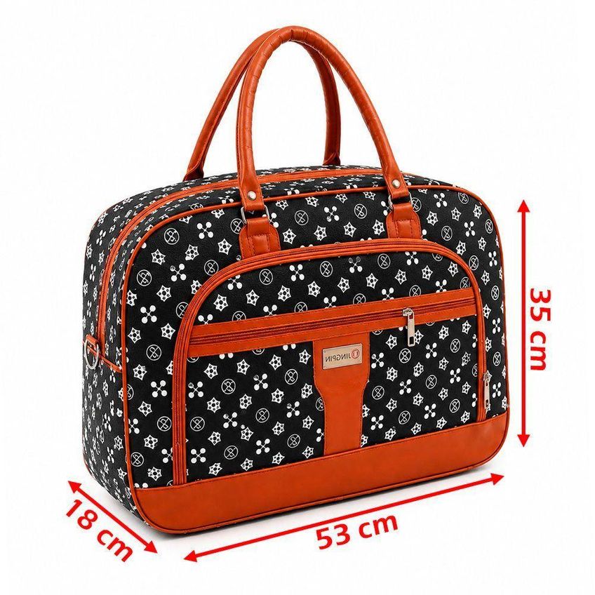 Bolsa Sacola Mala De Viagem Grande 53cm Poliéster Resistente À Água Alça Reforçada Preto - imagem 5
