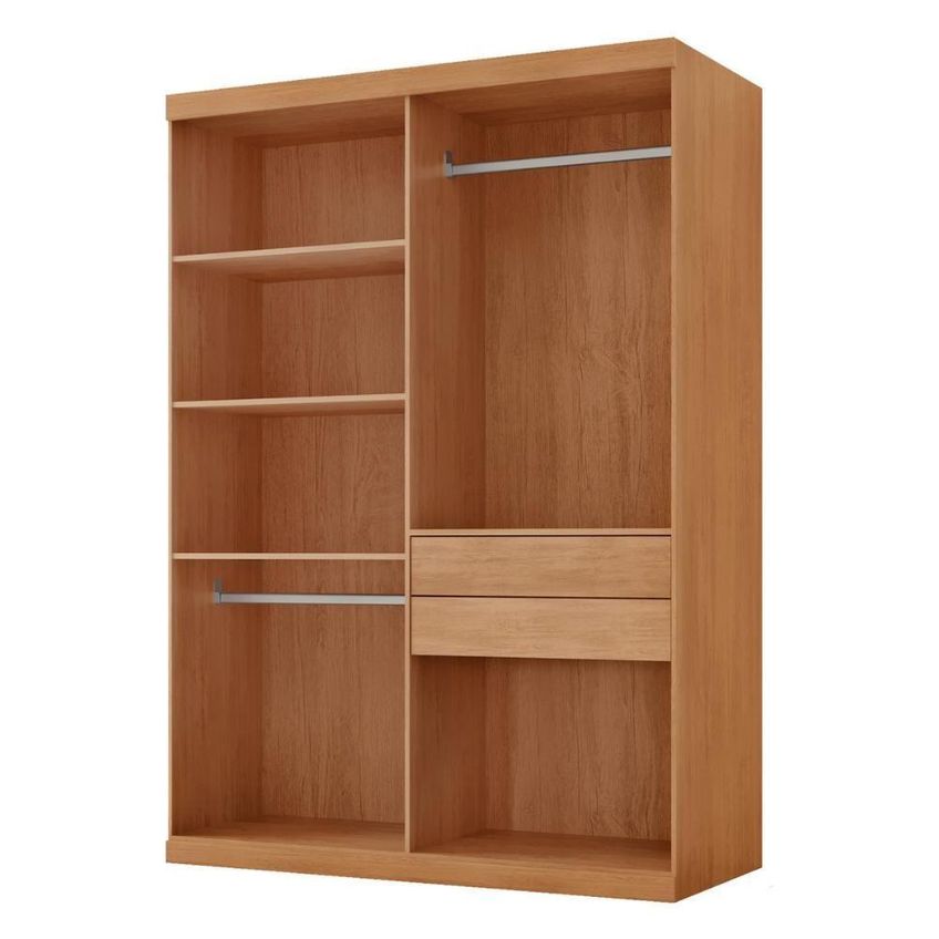 Guarda Roupa Solteiro CR35504 4 Portas De Bater 2 Gavetas MDF Laqueado Madeirado Multimóveis - imagem 4