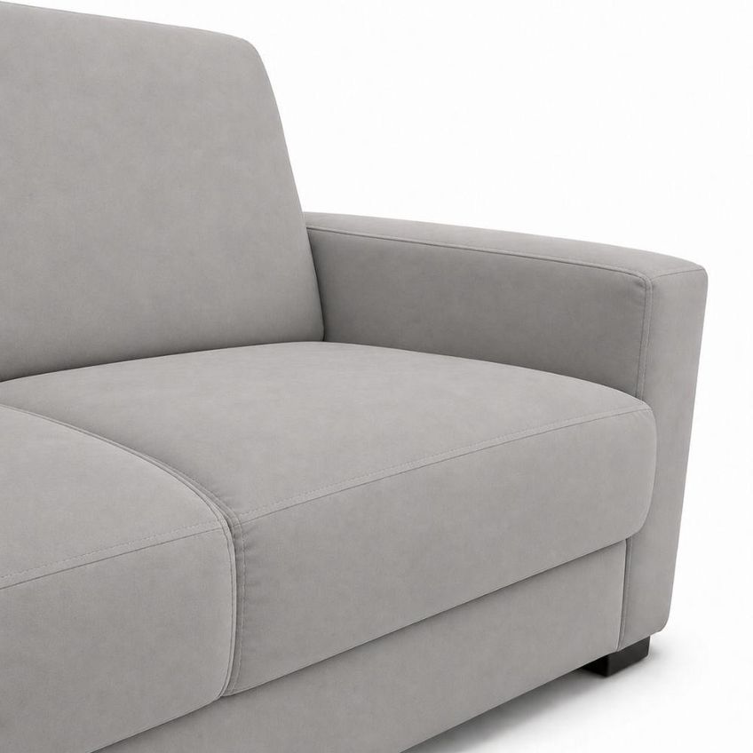 Sofá Namoradeira Moderno 3 Lugares Fixo 200cm Cinza Suede Isa Estofados - imagem 5