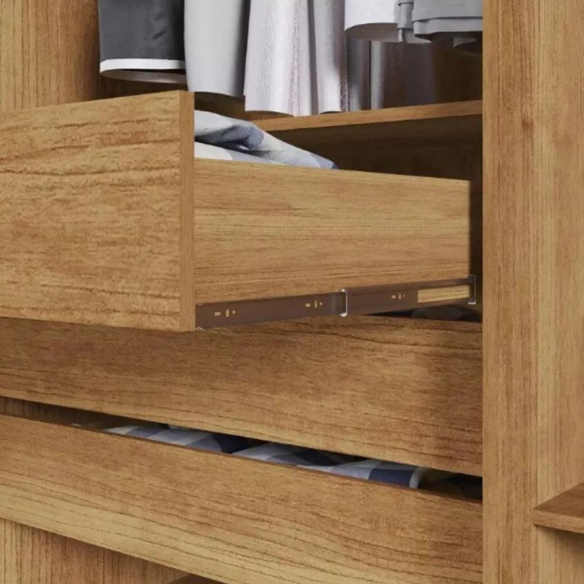 Guarda Roupa Casal Santorini 8 Portas De Bater 2 Gavetas Mdf-mdp Cinamomo-off Clin Off 241cm - imagem 3