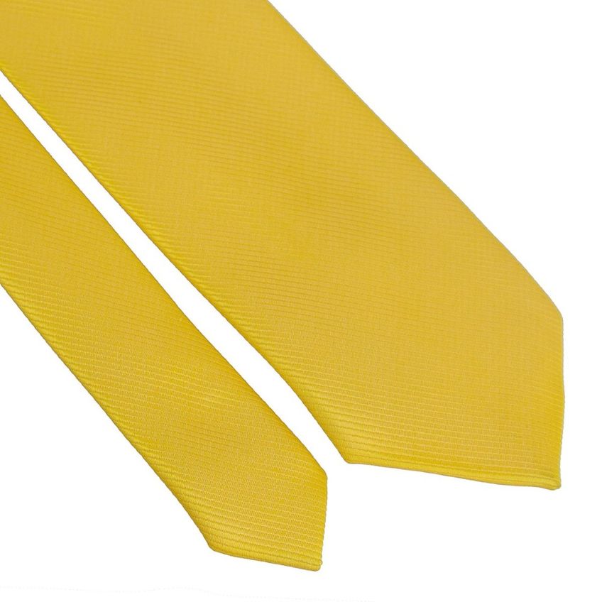 Kit 9 Gravatas Masculina Social Slim Premium Várias Cores Tons De Amarelo Lisa Elegante Padrinhos Formatura Trabalho - imagem 3