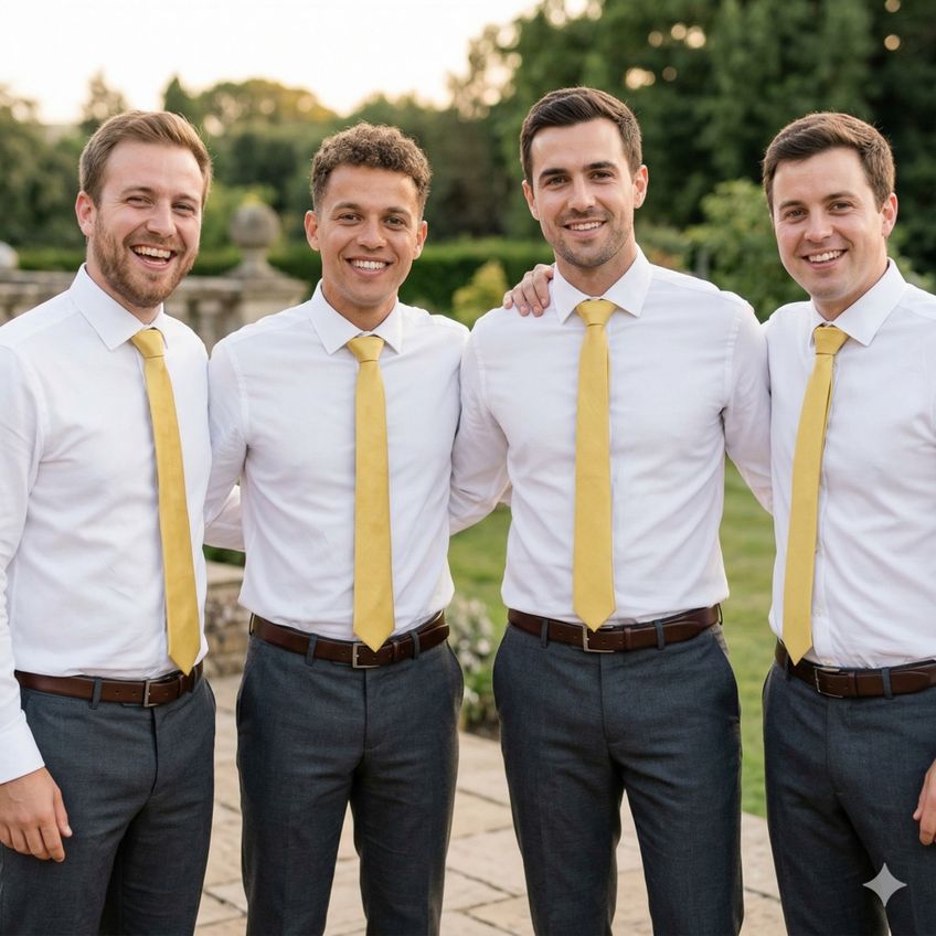 Kit 9 Gravatas Masculina Social Slim Premium Várias Cores Tons De Amarelo Lisa Elegante Padrinhos Formatura Trabalho - imagem 5