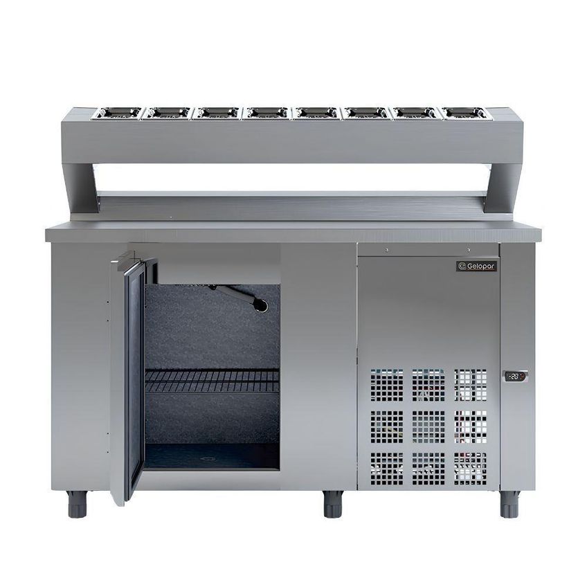 Balcão Refrigerado Condimentado Gelopar Gbpz150ai 150l 1 Porta Inox 220v - imagem 4