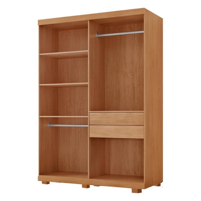 Guarda Roupa Solteiro CR35521 4 Portas De Bater 2 Gavetas MDF Laqueado Madeirado Off White - imagem 4