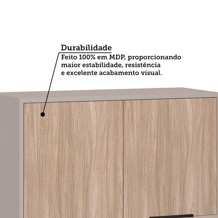 Armário Aéreo Stylo 60cm 2 Portas MDP Giratória Cinammon Cumaru Luciane Móveis - imagem 3