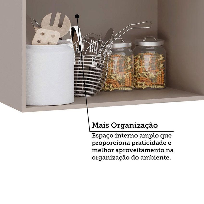 Armário Aéreo Stylo 60cm 2 Portas MDP Giratória Cinammon Cumaru Luciane Móveis - imagem 4