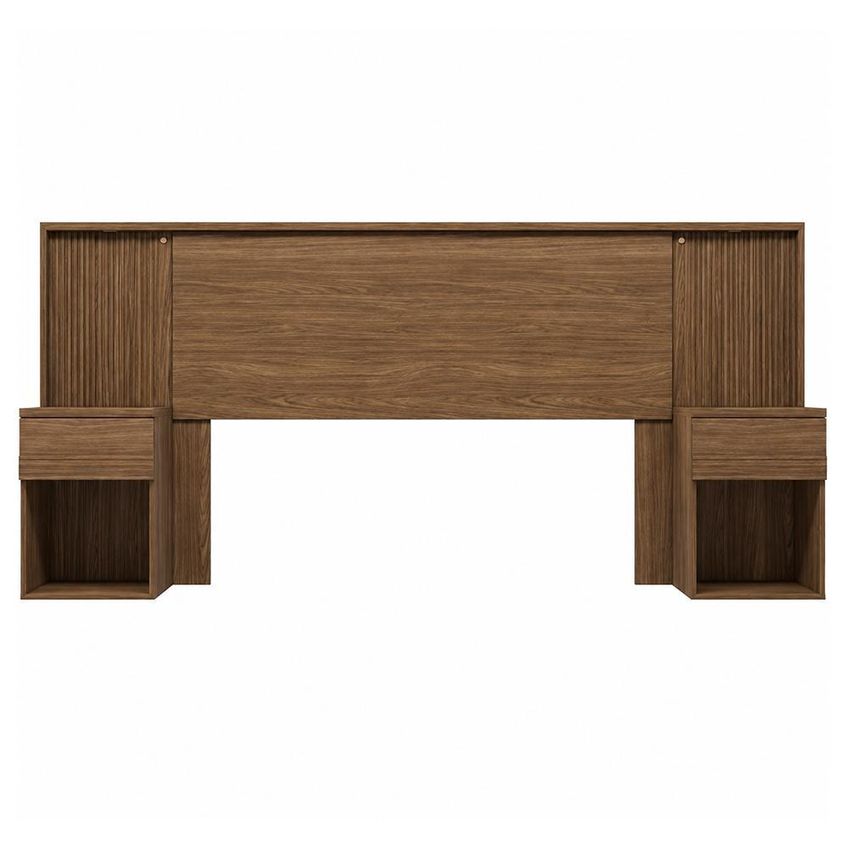 Cabeceira Extensível Bourbon Casal Queen Ripada Com Led Jatobá - Santos Andirá - imagem 3