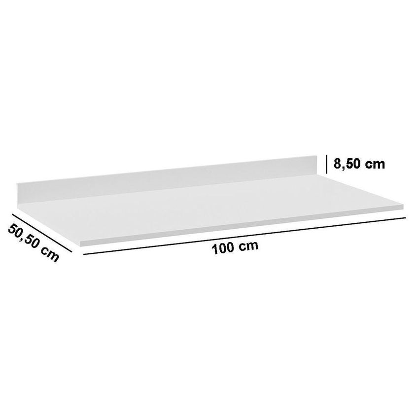Tampo De Balcão Esmeralda Sem Porta MDP 100cm Branco Bodegas Esmeralda - imagem 3