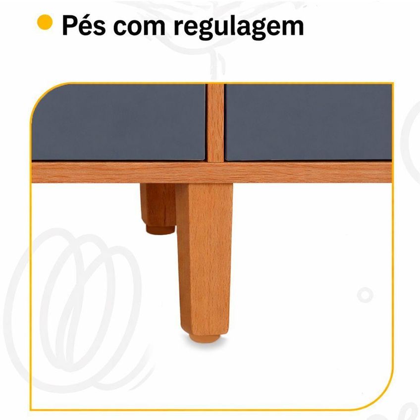Armário de Cozinha Sintra 5 Portas 1 Gaveta MDF 121cm Indékes - imagem 4
