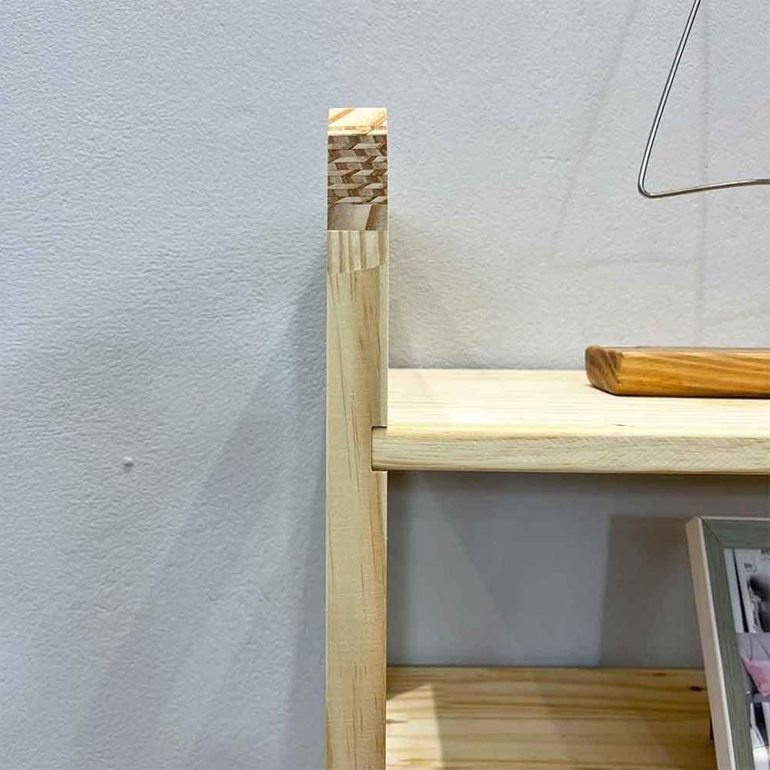 Aparador Linea Slim Rústico 4 Prateleiras 1 Gaveta Madeira Maciça 54cm Amadeirado Artfactory - imagem 3