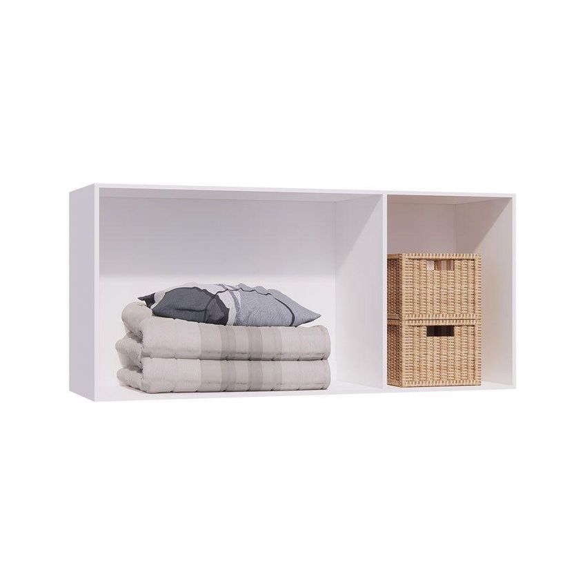 Armário Aéreo Modulado Essenza 3 Portas Bater MDF MDP Fosco Branco-cinza Puro Luciane Móveis - imagem 4
