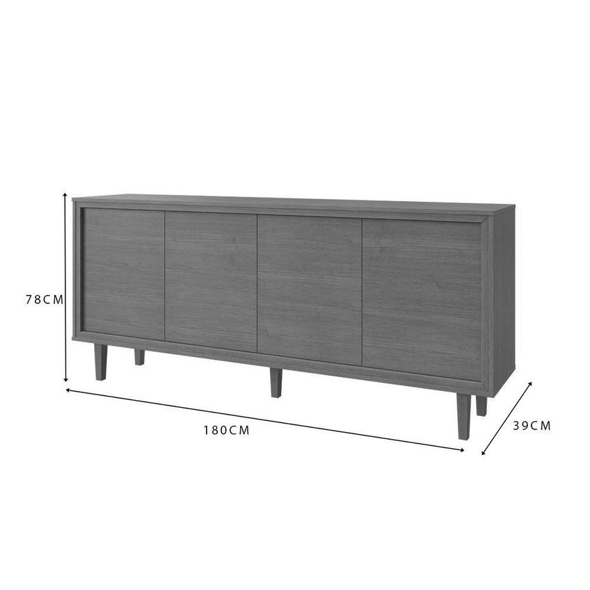 Buffet Delux 4 Portas 1 Gaveta MDF com Fecho Toque Off White Mavaular Móveis - imagem 3