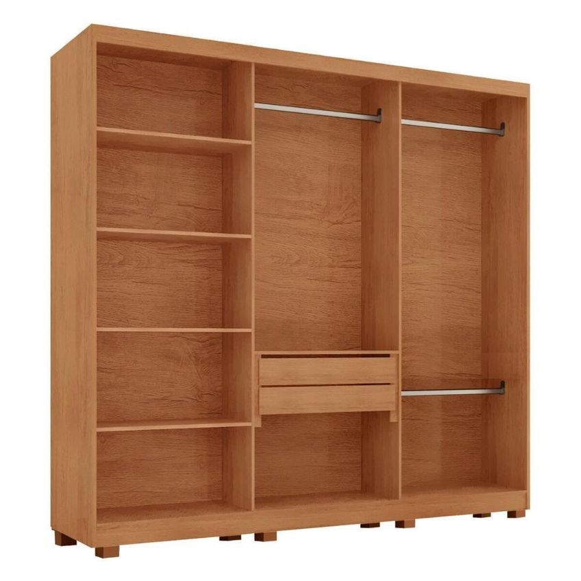 Guarda Roupa Casal Cr35518 6 Portas De Bater 2 Gavetas Mdf Laqueado Madeirado Multimóveis - imagem 5