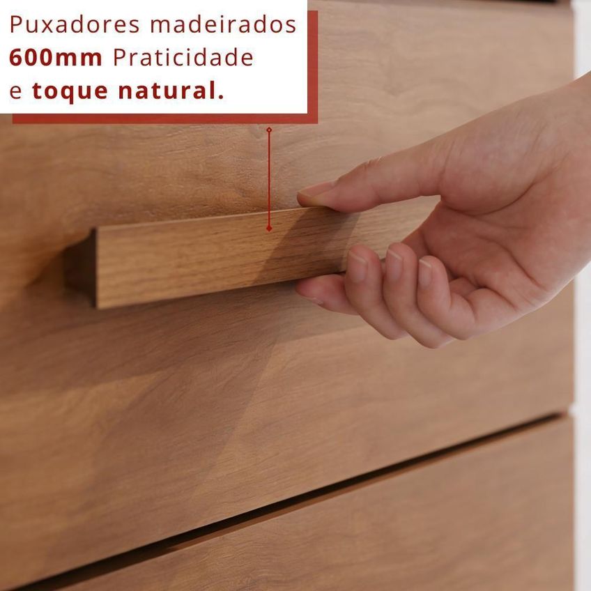 Cômoda Madri Plus 4 Gavetas Com Sapateira MDF-MDP Cinamomo Tudo De Móveis 114cm - imagem 3
